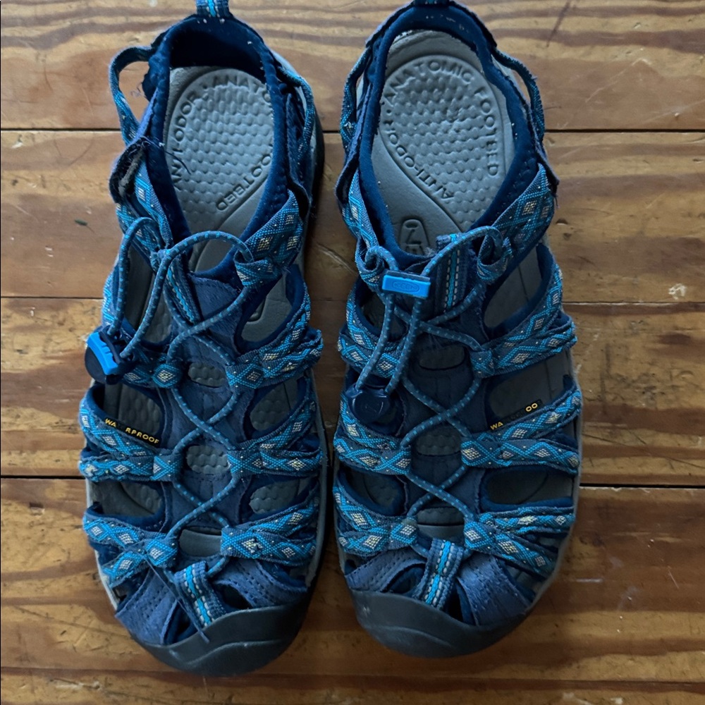 Keen Navy and Teal Sandals 7.5/ eur38